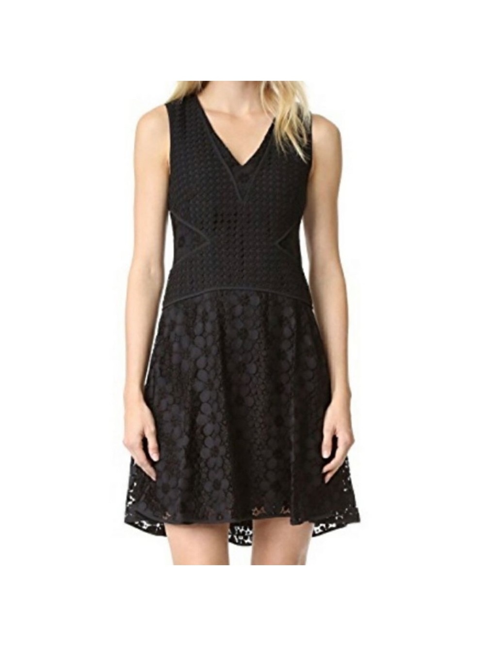 DIANE VON FURSTENBERG FIORENZA BLACK SLEEVELESS A-LINE DRESS SIZE 8